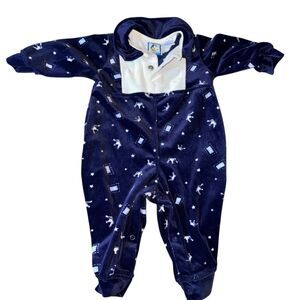 Vtg 90s Lullaby Club Little Prince Bodysuit Velvet‎ Soft Baby Boy 3-6 Months